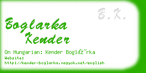 boglarka kender business card